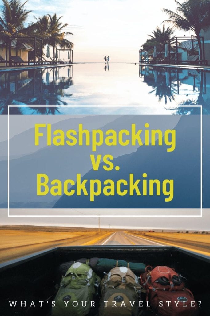 Pinterest pin about Flashpacking vs. Backpacking